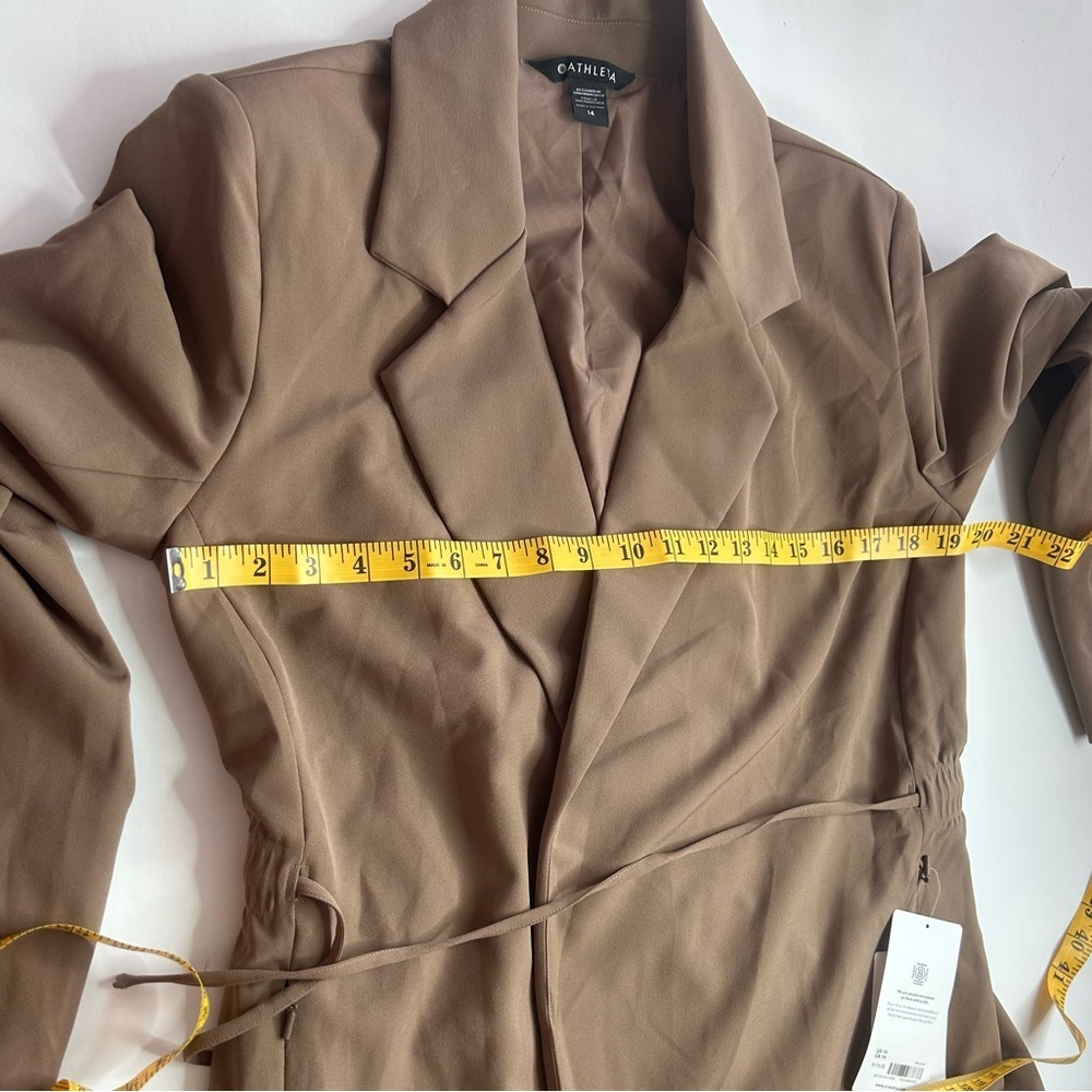 Athleta NWT Primatwill Rustic Biege Women's Blazer sz 14 office business casual - Picture 13 of 15